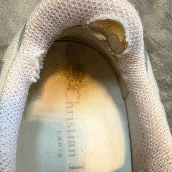 Dior Cream and French Blue Logo Sneakers size 36 - Picture 9 of 16